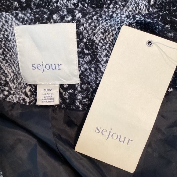 Sejour Snake Print Textured Jacket Size 18W Black Lined Zip Up - Picture 6 of 7